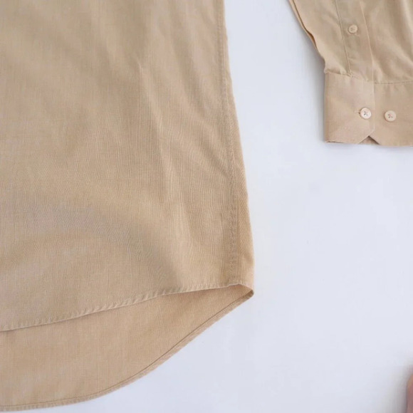 Givenchy Designer Monsieur Tan  Cotton Blend Button Down Dress Shirt 15.5 34/35 - Picture 5 of 10